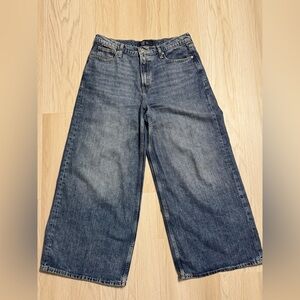 Gap 2025 Denim Blue High Rise BAGGY Wide Leg Trendy Jeans Size 6 28 short 28S